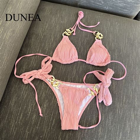 Dunea Women S Sexy Chain Two Piece Swimsuit Shopee Malaysia