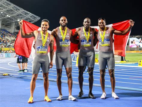 Canadian Men S 4x100m Relay Team Wins Silver At World Relays Canadian