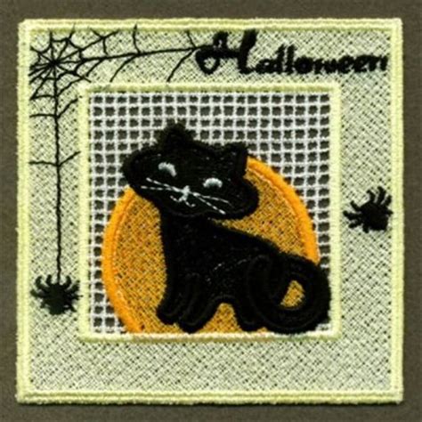 Fsl Halloween Black Cat Machine Embroidery Design Embroidery Library