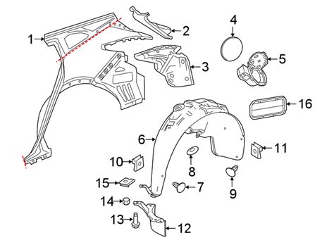 Chevrolet Blazer Quarter Panel Gutter Upper Lower 42441195 Gm