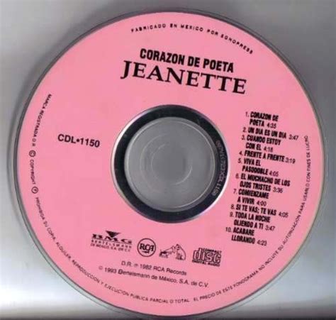 Jeanette Corazon De Poeta Cd Original A Edicion Idd En