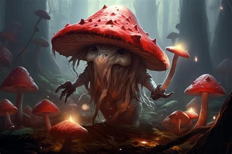 Premium Photo Mystic Enigma Unveiling The Enchanting Mushroom Man Of