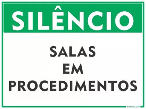 Placa Sil Ncio Salas Em Procedimento X Cm Em Alum Nio Mercadolivre