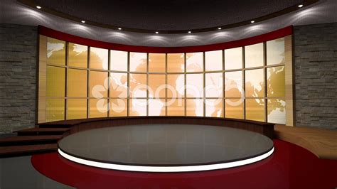 News Tv Studio Set Virtual Green Screen Background Loop Hd Stock Images