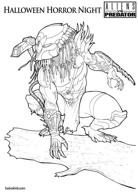 Alien Vs Predator Halloween Horror Night Coloring Page Collection Of