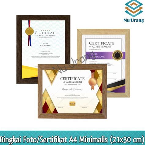 Jual Bingkai Sertifikat A4 Bingkai Piagam A4 Pigura A4 21x30 Cm