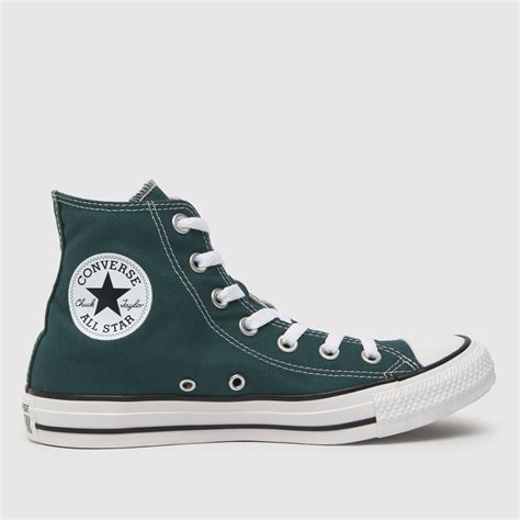 Womens Dark Green Converse All Star Hi Trainers Schuh