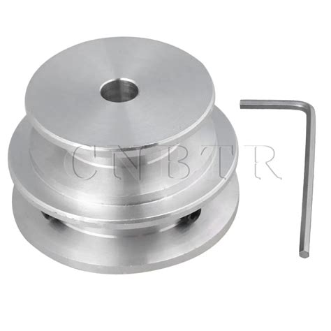 CNBTR Silver Aluminum 2 Step Groove Fixed Bore Pulley 50x8x30MM For