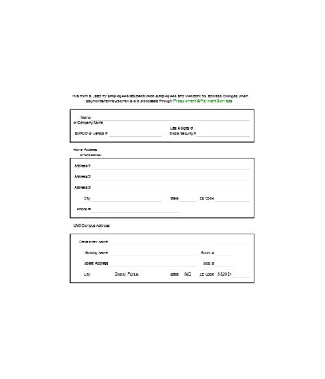 Free Change Of Address Forms In Pdf Ms Word Excel