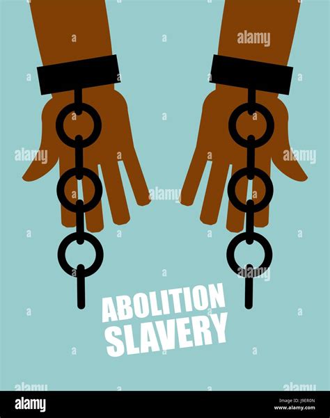 Abolition of slavery. Hands black slave with broken chains. Shattered ...