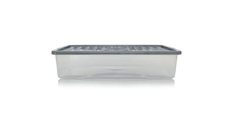 Asda Plastic Storage Box Clear Black Lid 42l Home And Garden George