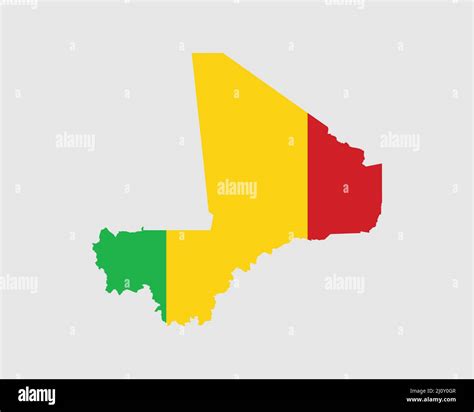 Indicador De Mapa De Malí Mapa De La República De Malí Con La Bandera