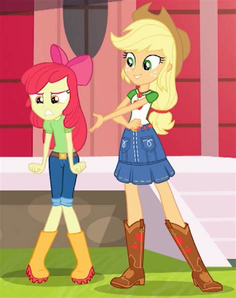 2144356 Safe Screencap Apple Bloom Applejack Equestria Girls