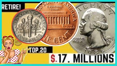 Top 20 Ultra Most Valuable Pennies Rare Dime Quarter Dollars