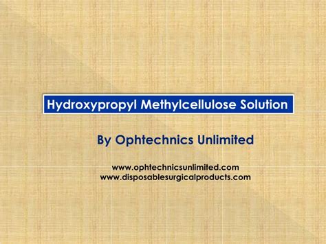 PPT Hydroxypropyl Methylcellulose Solution PowerPoint Presentation