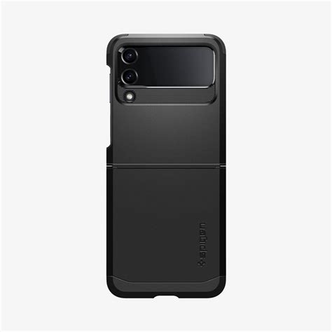 Acs05111 Galaxy Z Flip 4 Case Tough Armor In Black Showing The Back