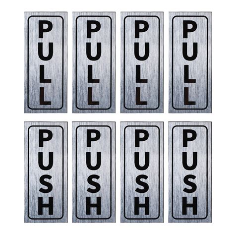 Uxcell Push Pull Door Sign 2"x5" Adhesive Vertical Pull Push Sticker Silver 4 Set - Walmart.com