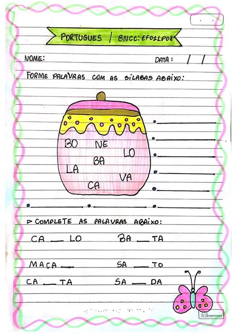 Atividades para alfabetização Ortografia das palavras F e