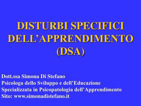 Ppt Disturbi Specifici Dellapprendimento Dsa Powerpoint