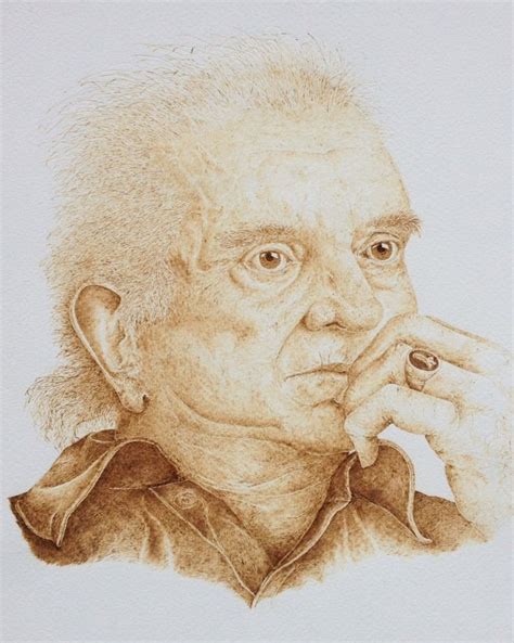 Johnny Cash Pyrography On Paper Pyrography Sketches Male Sketch