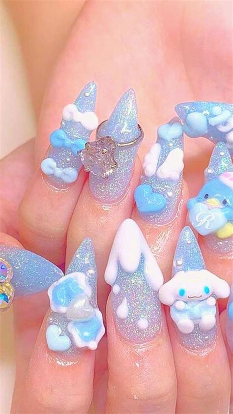 Kawaii Nails Cinnamoroll Nails Nail Art Nail Inspo Korean Nails