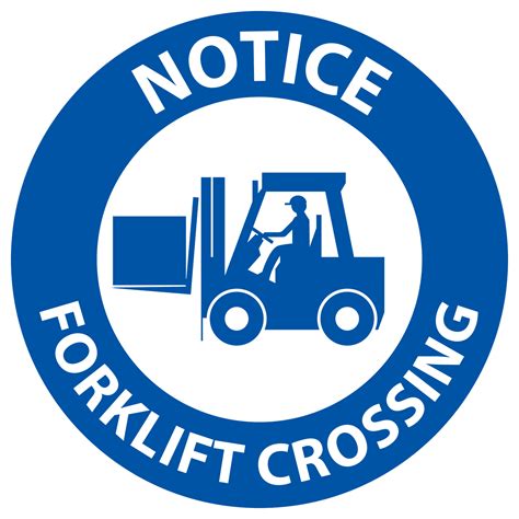 Notice Forklift Crossing Sign On White Background 6548106 Vector Art at ...