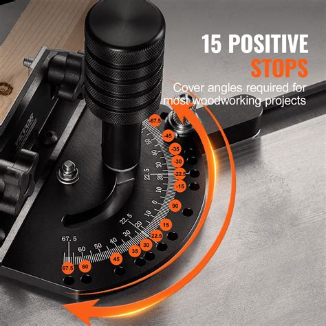 VEVOR Precision Miter Gauge, Standard Slot 3/4'' x 3/8'', Aluminum