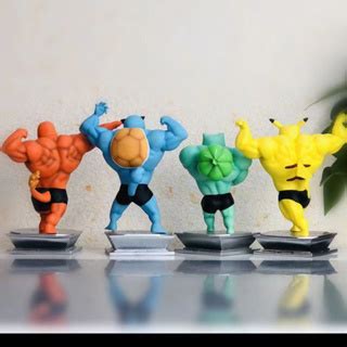 Cm Tik Tok Hot Spoof Pok Mon Figures Muscle Pikachu Bulbasaur