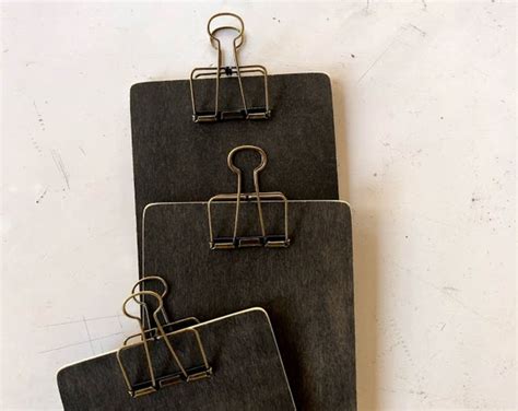 Hanging Clipboards Chestnut Antique Brass Binder Clip Style Etsy