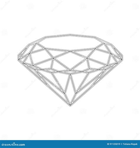 Ícone Do Diamante Ilustração Do Vetor Sinal De Cristal Brilhante Pedra Brilhante Curso Preto