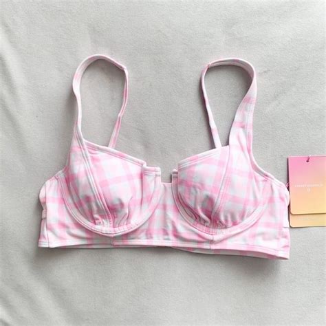 Stoney Clover Lane Swim Stoney Clover Lane X Target Pink Gingham Plaid Bikini Top Poshmark