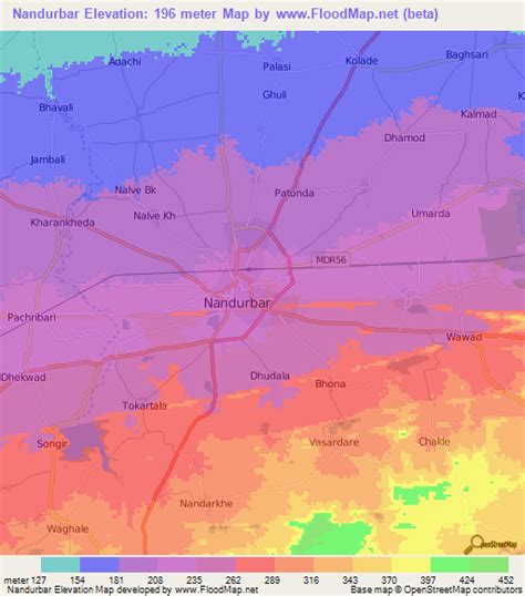 Elevation of Nandurbar,India Elevation Map, Topography, Contour