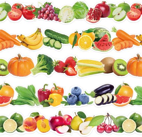 Amazon Whaline Ft Fruit Vegetable Bulletin Board Borders