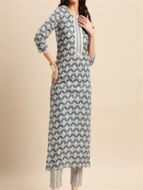 Buy KALINI Ethnic Motifs Printed Round Neck Kurta With Trousers Kurta