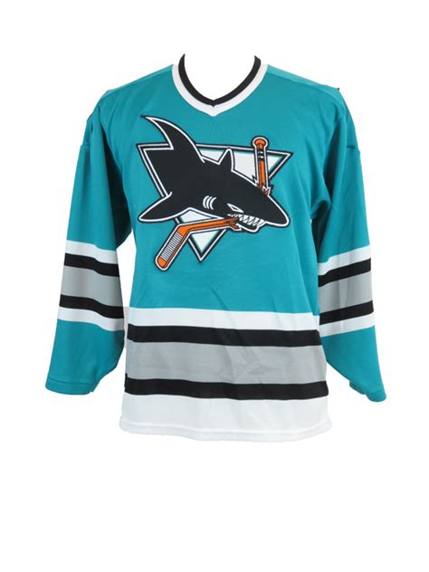 Vintage San Jose Sharks Turquoise Ccm Hockey Jersey Star Vintage