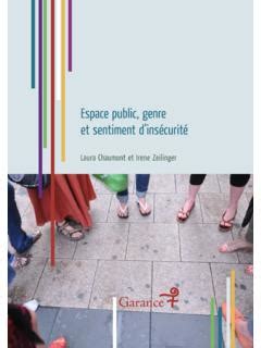 Espace Public Genre Et Sentiment Dins Curit Espace Public Genre Et