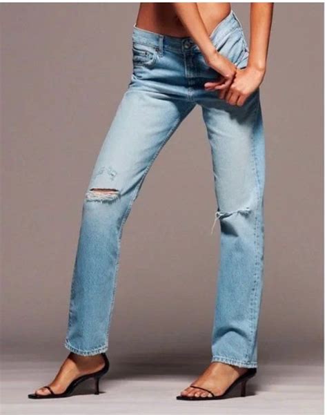 ZARA High Waist Skinny Jeans Hellblau Mit Rissen Gr 40 38 Kaufen