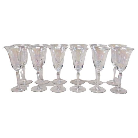 Set Of 6 Vintage Hand Blown Iridescent Lustre Tulip Aperitif Glasses 1930s For Sale At 1stdibs