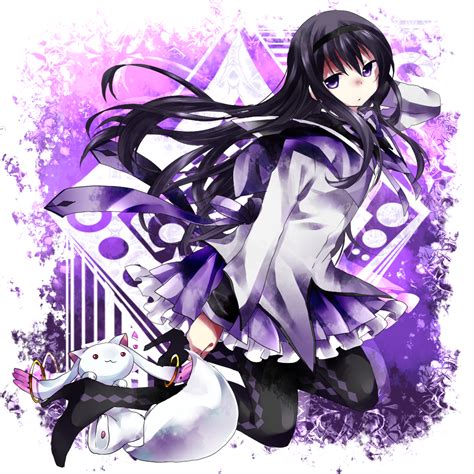 Safebooru Akemi Homura Bad Id Black Hair Hairband Kyubey Long Hair