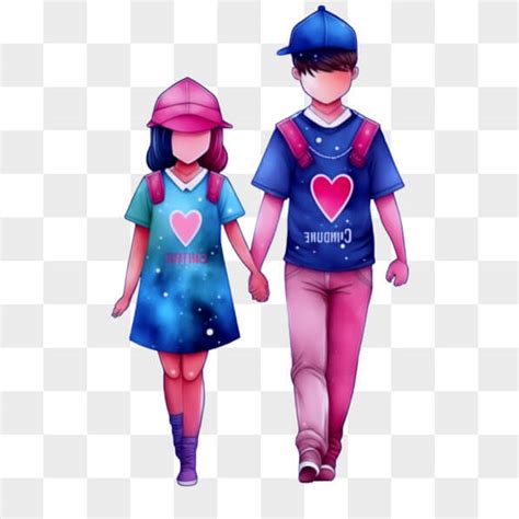 Baixe Menino E Menina Caminhando Pela Rua Pngs Creative Fabrica