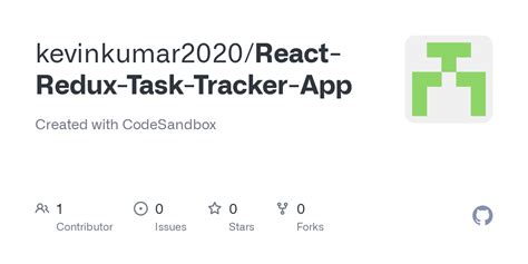 GitHub Kevinkumar2020 React Redux Task Tracker App Created With