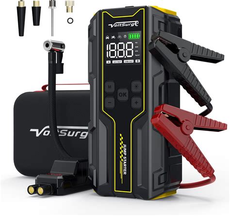 VoltSurge Car Battery Jump Starter With Air Compressor 4000A Pour