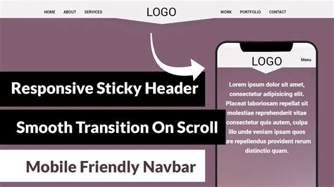 Responsive Sticky Header With Smooth Transition On Scroll Using HTML