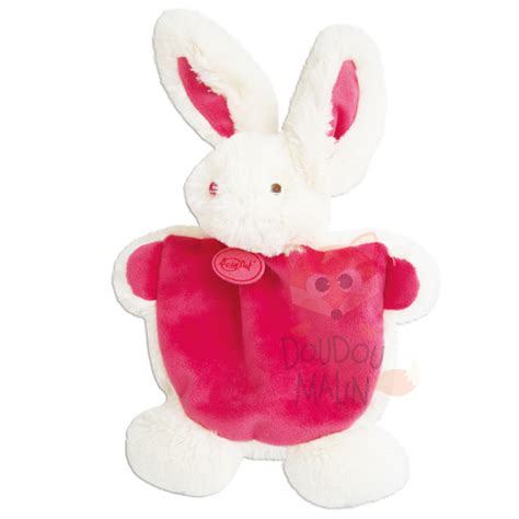 Baby Nat Les Câlins Doudou plat Lapin rouge blanc