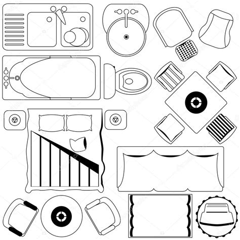 Floor Plan Symbols Vector Free - Bios Pics