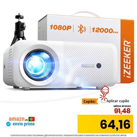 iZEEKER Mini Projector Portátil Bluetooth Tripé 12000 Lumens