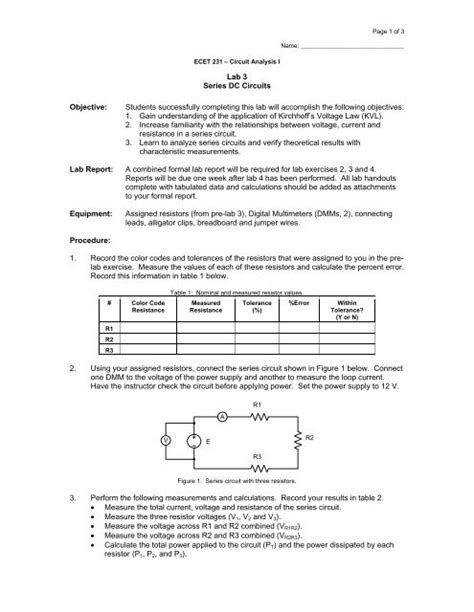 Resistors In Parallel And Series Lab Report