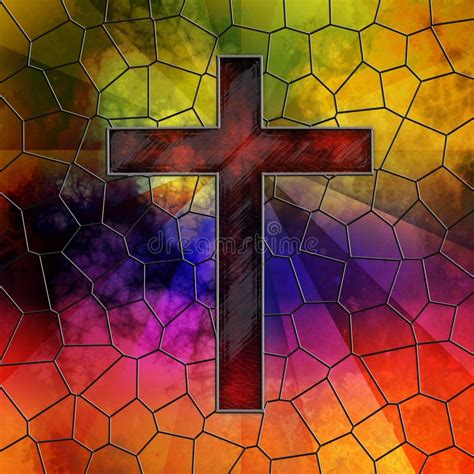 Stained Glass Cross Stock Vector Illustration Of Grout 12173450