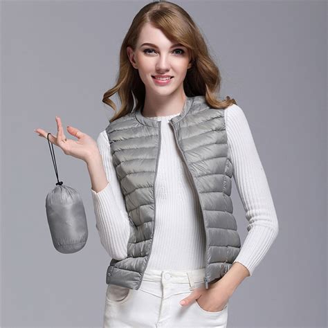 Ultra Light Duck Down Vest Jacket Women White Duck Down Vest Best Price