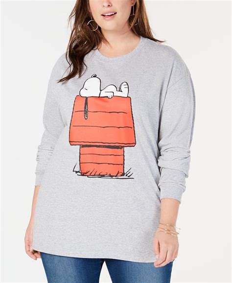 Love Tribe Plus Size Relaxing Snoopy Top Macys